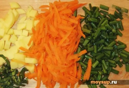 Швидкий рецепт овочевого супу зі стручкової квасолею і куркою (квасолею) Швидкий рецепт овочевого супу зі стручкової квасолею і куркою