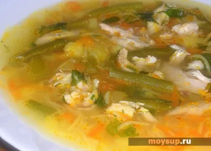 Швидкий рецепт овочевого супу зі стручкової квасолею і куркою (овочевого) Швидкий рецепт овочевого супу зі стручкової квасолею і куркою