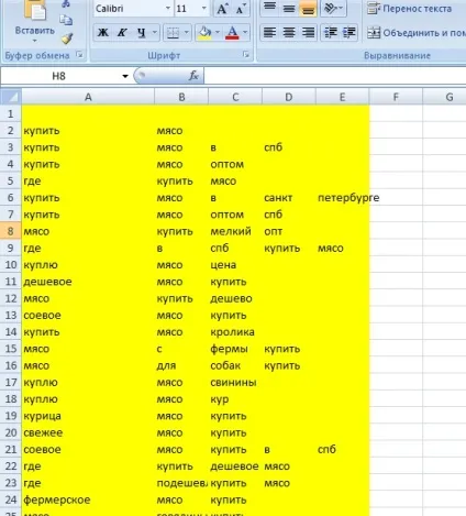 Швидкий збір і обробка мінус-слів в excel, все про контекстну рекламу (швидкий) Швидкий збір і обробка мінус-слів в excel, все про контекстну рекламу