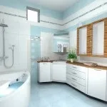 Декор приміщень блакитний кахель «камила» у ванній