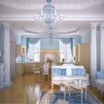 Дизайн стелі в вітальні суміщеної з кухнею (стелі) Дизайн стелі в вітальні суміщеної з кухнею