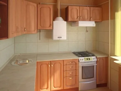 Дизайн маленької кухні в хрущовці з газовою колонкою і холодильником як заховати газову колонку (кухні) Дизайн маленької кухні в хрущовці з газовою колонкою і холодильником як заховати газову колонку