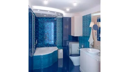 Блакитна ванна кімната дизайн, фото плитки (кімната) Блакитна ванна кімната дизайн, фото плитки
