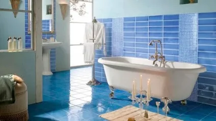 Блакитна ванна кімната дизайн, фото плитки (ванна) Блакитна ванна кімната дизайн, фото плитки