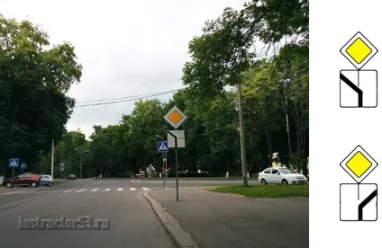 Головна дорога і покажчики повороту, інструктор 53 (перехрестя) Головна дорога і покажчики повороту, інструктор 53