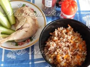 Гречка з куркою в пароварці