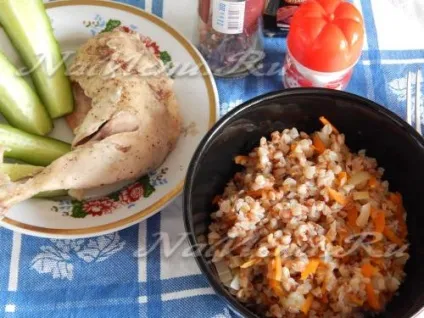 Гречка з куркою в пароварці