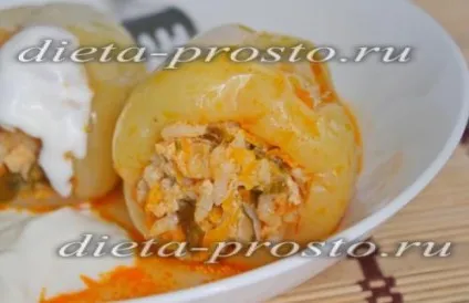 Перець, фарширований з куркою (фарш) Перець, фарширований з куркою