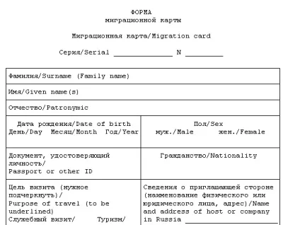 Як виглядає міграційна карта (бланк, зразок)