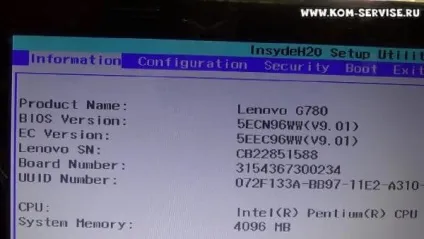 Як зайти і налаштувати bios ноутбука lenovo g780 для установки виндовс 8 (налаштувати bios) Як зайти і налаштувати bios ноутбука lenovo g780 для установки виндовс 8