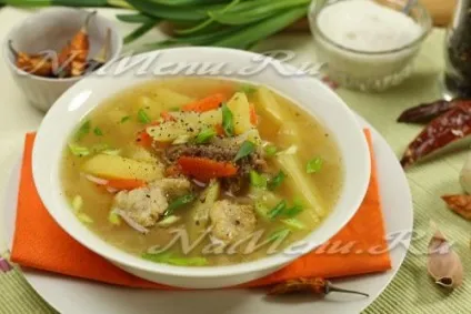 Картопляний суп по-корейськи з м'ясом, рецепт з фото (морква) Картопляний суп по-корейськи з м'ясом, рецепт з фото