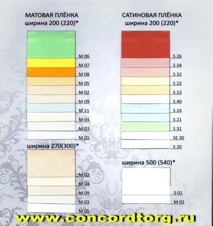 Каталоги забарвлень і фактур натяжних стель