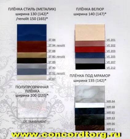 Каталоги забарвлень і фактур натяжних стель