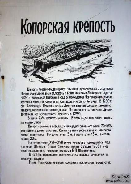 Копорской фортеця (фортеця Копор’є) | yak.koshachek.com