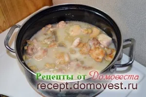 Курка тушкована з грибами та цибулею - рецепти від домовеста (куряче) Курка тушкована з грибами та цибулею - рецепти від домовеста