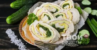 Курячий рулет з омлетом - смачний рецепт з покроковим фото (французький сніданок) Курячий рулет з омлетом - смачний рецепт з покроковим фото