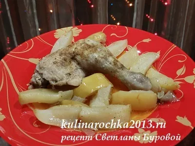 Курка з яблуками рецепт