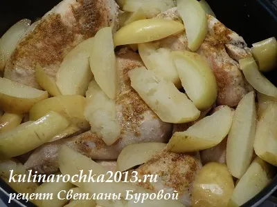 Курка з яблуками рецепт