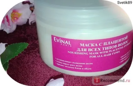 Маска для волосся evinal поживна з екстрактом плаценти для всіх типів - «знайомтеся, маска з (поживна) Маска для волосся evinal поживна з екстрактом плаценти для всіх типів - «знайомтеся, маска з