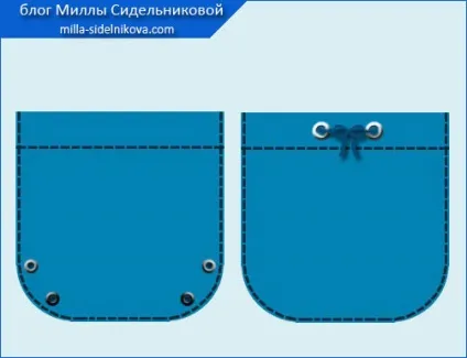 Накладна кишеня з обробкою (глибина складки однакова) Накладна кишеня з обробкою