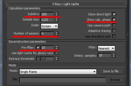 Налаштування світла v-ray