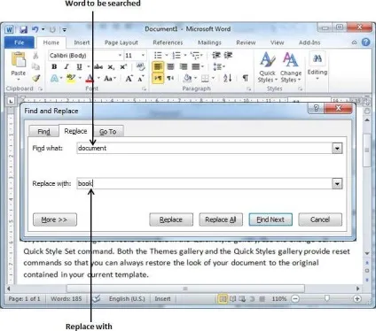 Знайти і замінити в word 2010