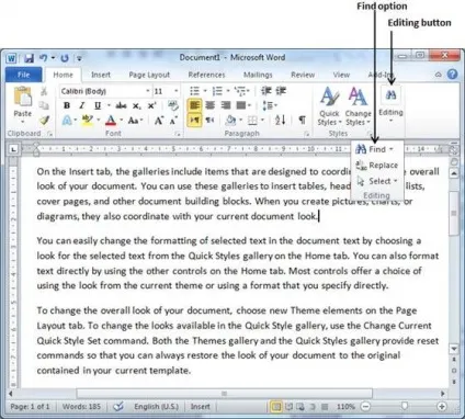 Знайти і замінити в word 2010