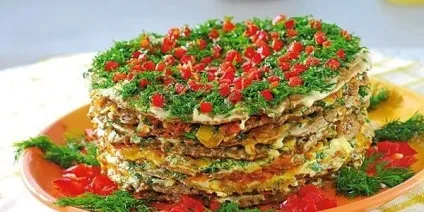Дуже смачний печінковий торт з курячої печінки (курячої) Дуже смачний печінковий торт з курячої печінки