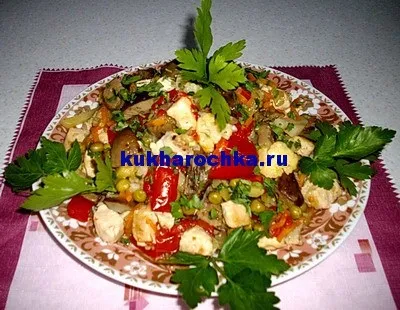 Овочеве рагу з куркою і солоними грибами, ресторан будинку на (овочеве рагу) Овочеве рагу з куркою і солоними грибами, ресторан будинку на