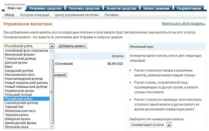 Paypal інструкція російською мовою ( «Мій рахунок» верхньої) Paypal інструкція російською мовою