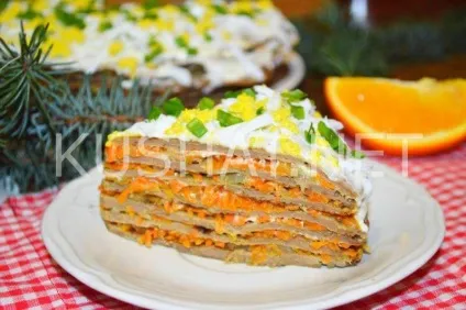Печінковий торт з курячої печінки (торт курячої печінки) Печінковий торт з курячої печінки