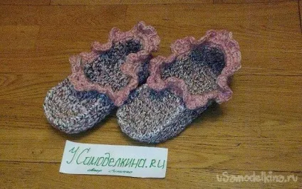 Щільні тапочки-підслідники гачком (гачком) Щільні тапочки-підслідники гачком