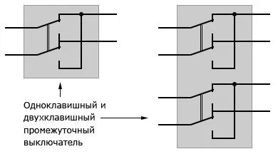 Підключення проміжного вимикача