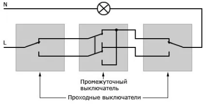 Підключення проміжного вимикача