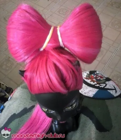 Зачіска - бантик - для ляльки monster high - майстер клас, monster high