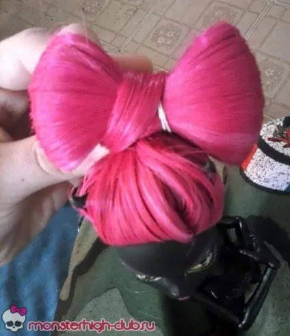 Зачіска - бантик - для ляльки monster high - майстер клас, monster high