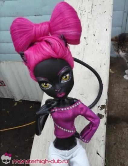 Зачіска - бантик - для ляльки monster high - майстер клас, monster high
