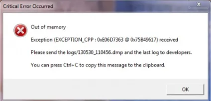 Рішення найпоширеніших помилок гри world of warplanes critical error occurred out of memory (якої) Рішення найпоширеніших помилок гри world of warplanes critical error occurred out of memory