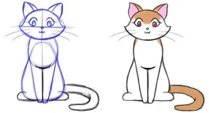 Малюємо кота прості і складні уроки (домальовували) Малюємо кота прості і складні уроки