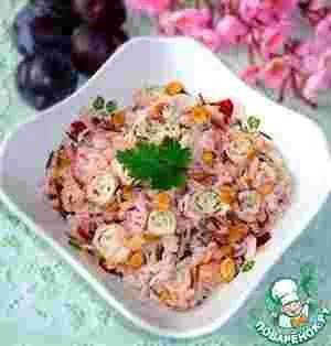 Салат з куркою і вешенками
