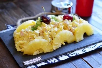 Салат - ніжний - з ананасом і куркою - покроковий рецепт з фото як приготувати