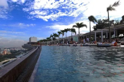 Найвищий басейн у світі на даху хмарочоса marina bay sands skypark, сингапур - туристичний (найвищий басейн в світі) Найвищий басейн у світі на даху хмарочоса marina bay sands skypark, сингапур - туристичний