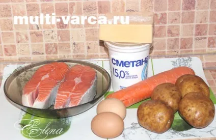 Сьомга, запечена з картоплею в мультиварці (запечена) Сьомга, запечена з картоплею в мультиварці