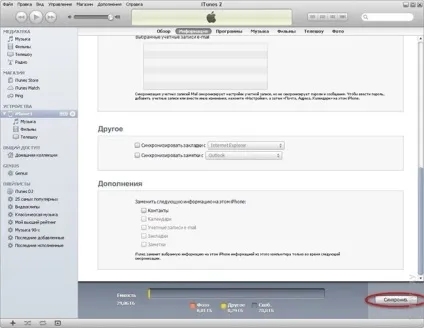 Синхронізація контактів у iphone