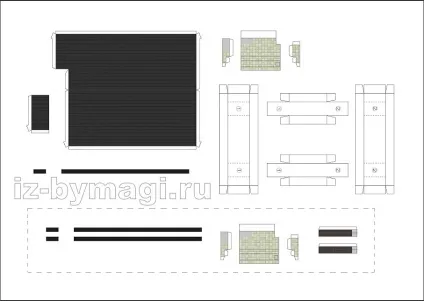 Склеюємо будиночок з паперу - схеми для роздрукування та вирізання