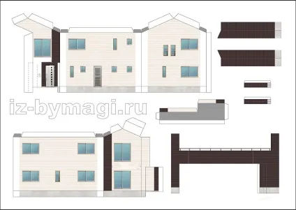 Склеюємо будиночок з паперу - схеми для роздрукування та вирізання