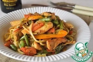Спагеті з куркою і овочами - прості рецепти (спагеті) Спагеті з куркою і овочами - прості рецепти