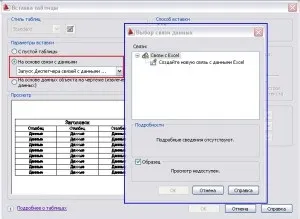 Створення таблиць в Автокад