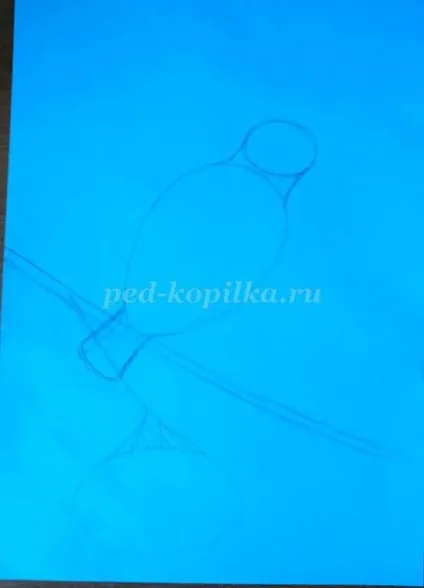 Омелюх на гілці горобини поетапне малювання (гілці) Омелюх на гілці горобини поетапне малювання