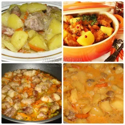 Тушкована картопля з м'ясом популярні рецепти з фото (фото) Тушкована картопля з м'ясом популярні рецепти з фото